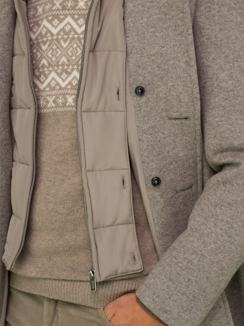 Boggi Milano B Jersey jas van wolblend Beige