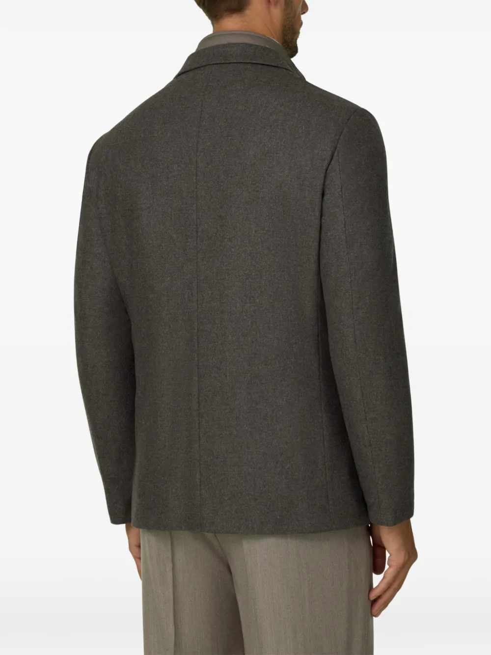 Boggi Milano Twist blazer in wool flannel Bruin