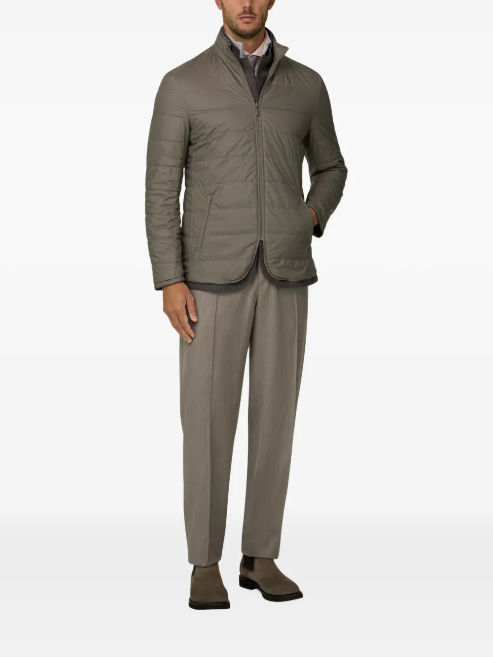 Boggi Milano Twist blazer in wool flannel Bruin