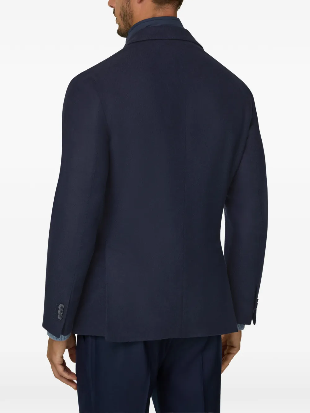 Boggi Milano blazer in wool-blend with removable bib Blauw