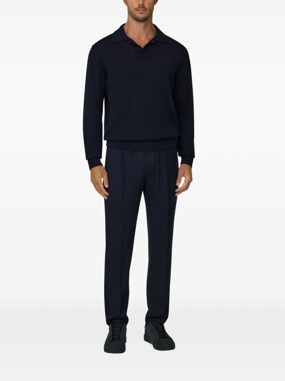 Boggi Milano City flanellen broek Blauw
