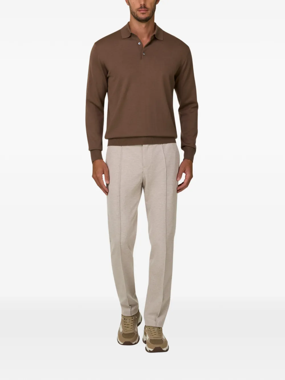 Boggi Milano Broek van technisch jersey Beige