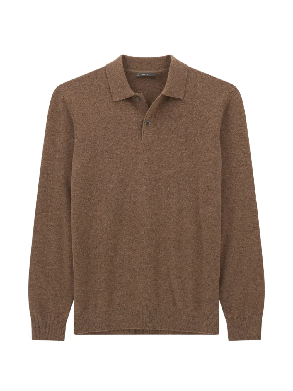 Boggi Milano knitted polo shirt in cashmere-wool - Marrone