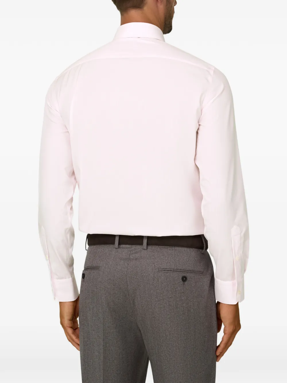Boggi Milano Slim-fit popeline gestreept overhemd Roze