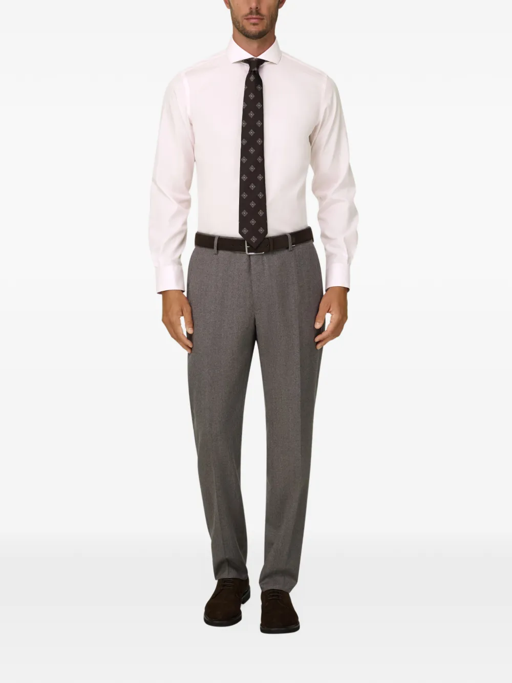 Boggi Milano Slim-fit popeline gestreept overhemd Roze