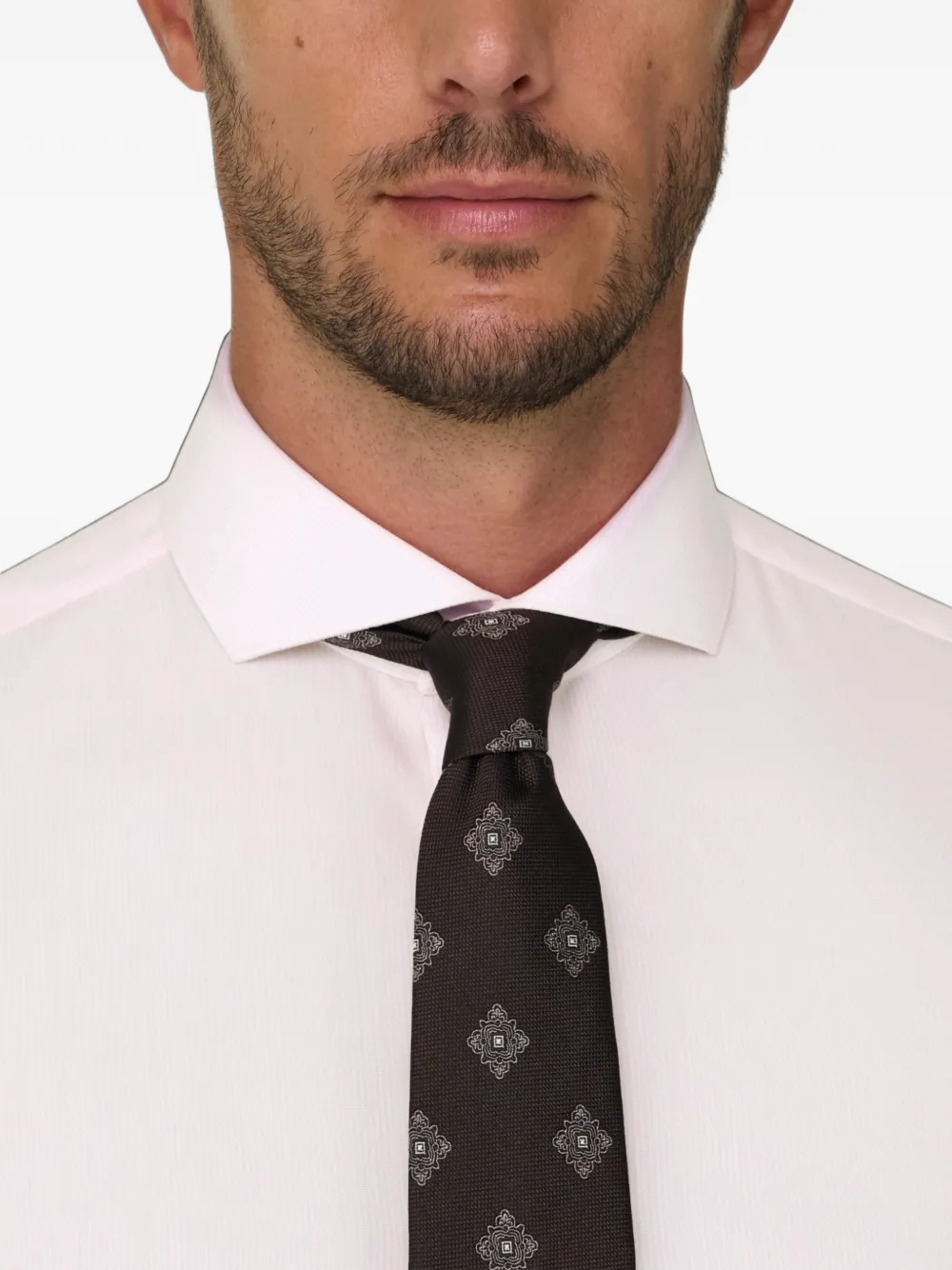 Boggi Milano Slim-fit popeline gestreept overhemd Roze