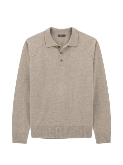 Boggi Milano knitted polo shirt in merino wool and yak