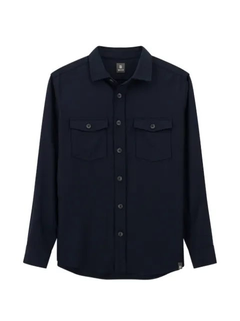 Boggi Milano overshirt in mélange wool flannel