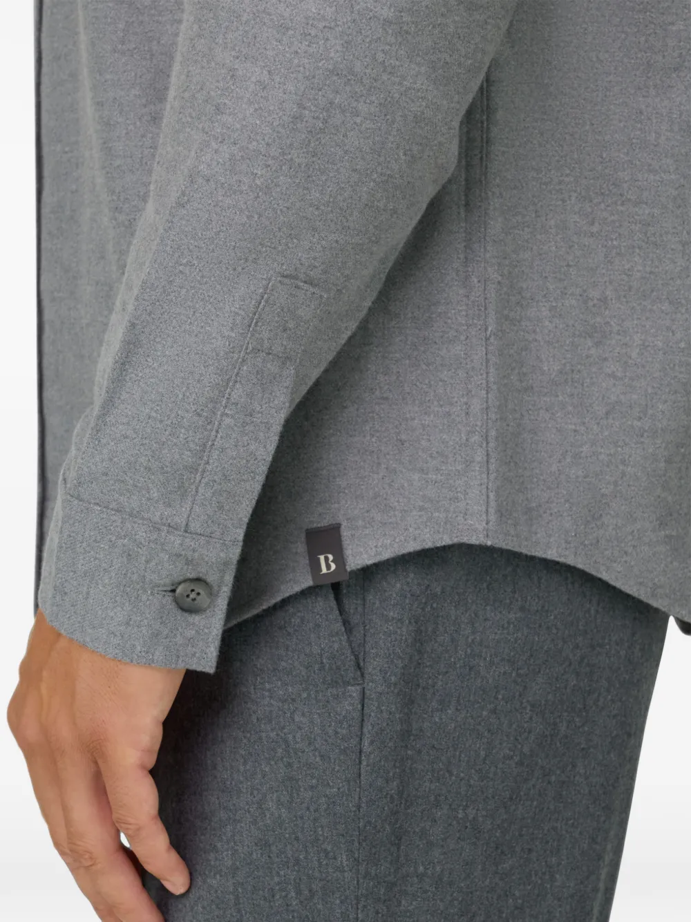 Boggi Milano Shirtjack van katoenen flanel Grijs