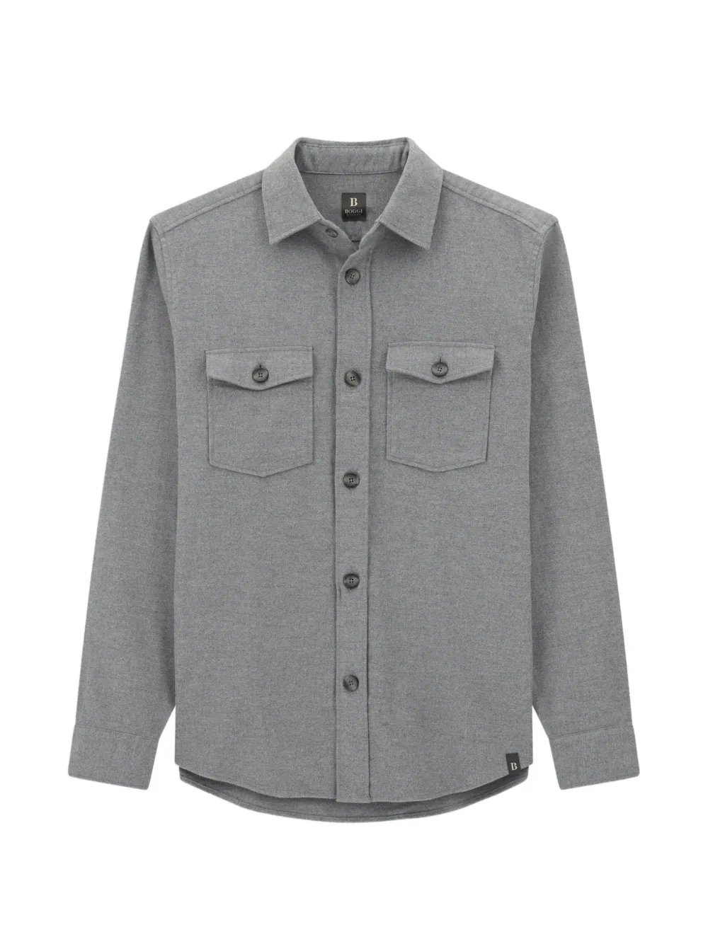 Boggi Milano overshirt in cotton flannel - Grau