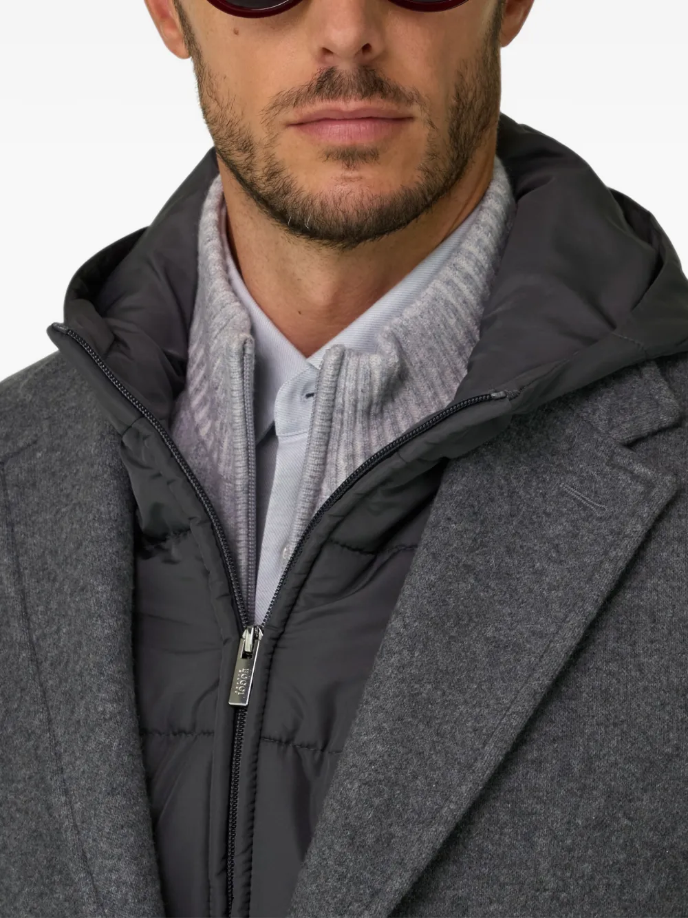 Boggi Milano B Jersey jas van wolblend Grijs
