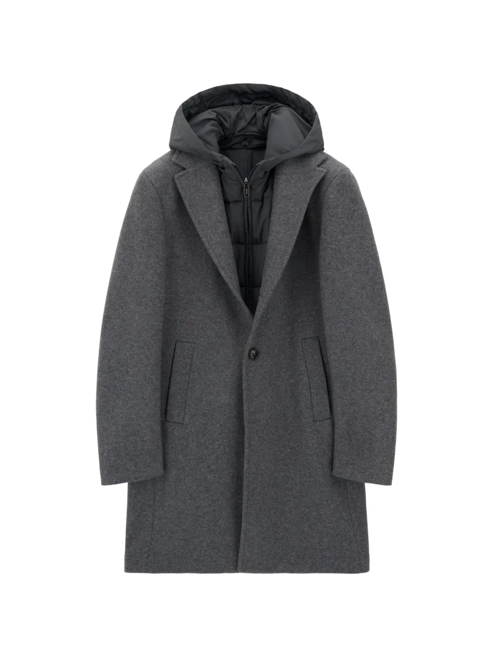Boggi Milano coat in wool-blend B Jersey - Gris Boggi Milano coat in wool-blend B Jersey - Gris