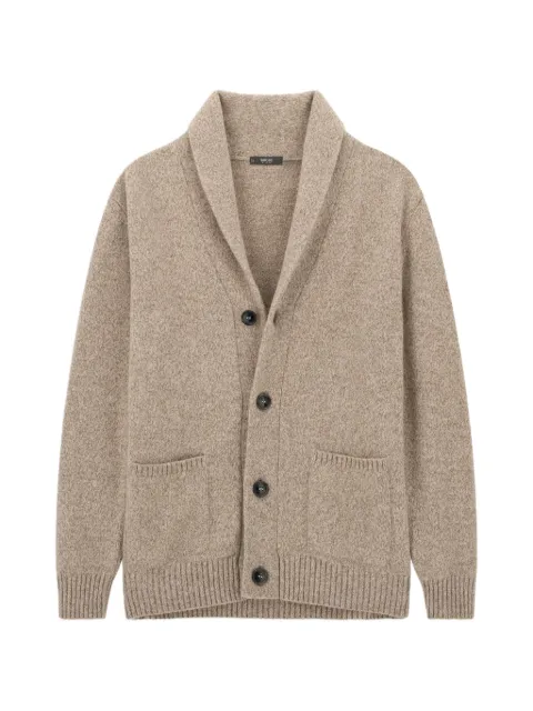 Boggi Milano cardigan in wool with shawl collar mouliné
