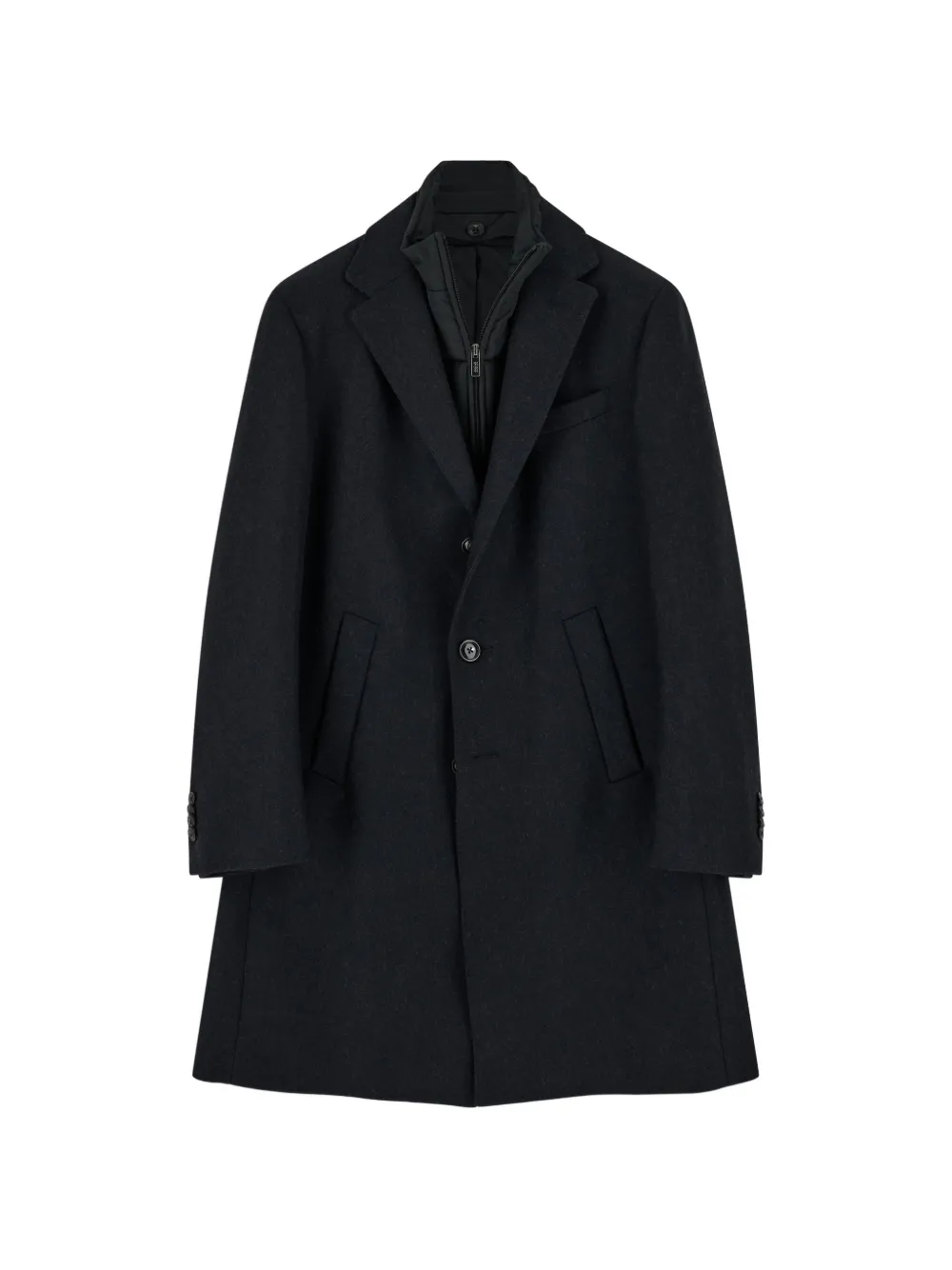 Boggi Milano wool coat with bib - Bleu Boggi Milano wool coat with bib - Bleu