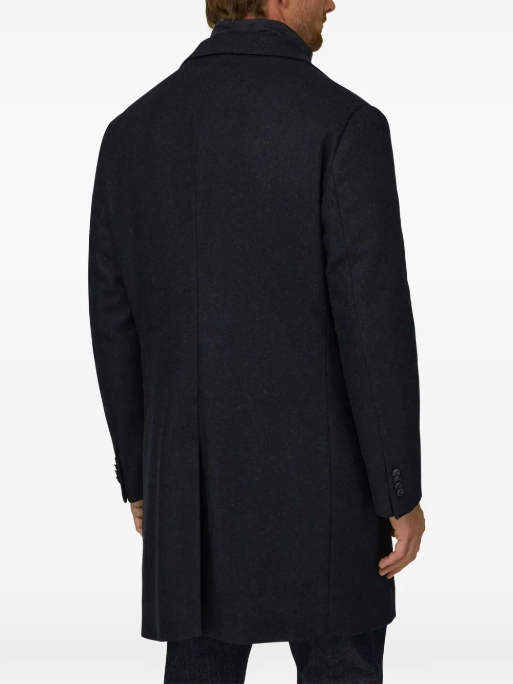 Boggi Milano Wollen jas met borststuk Blauw
