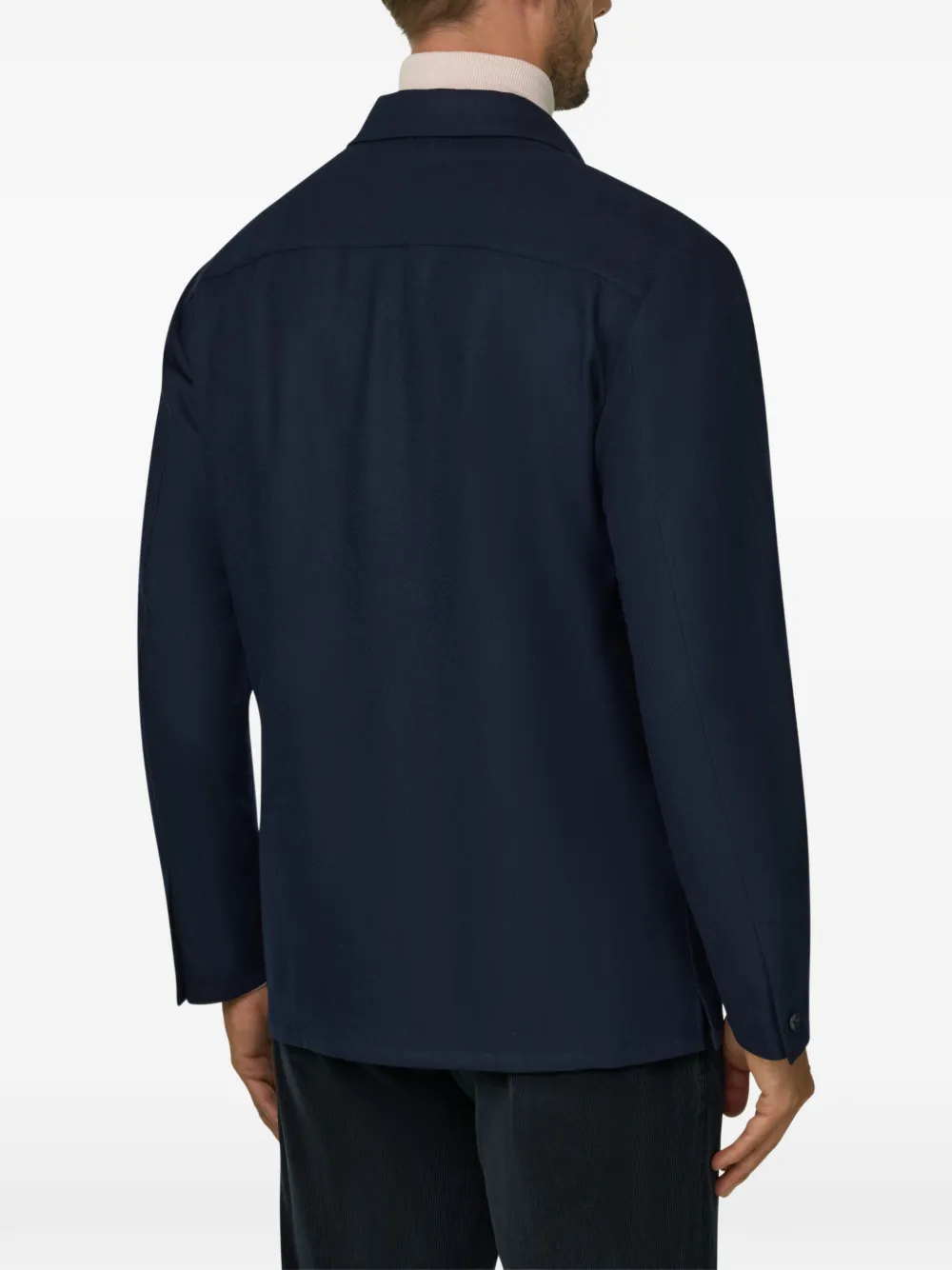 Boggi Milano shacket in diagonal wool Blauw
