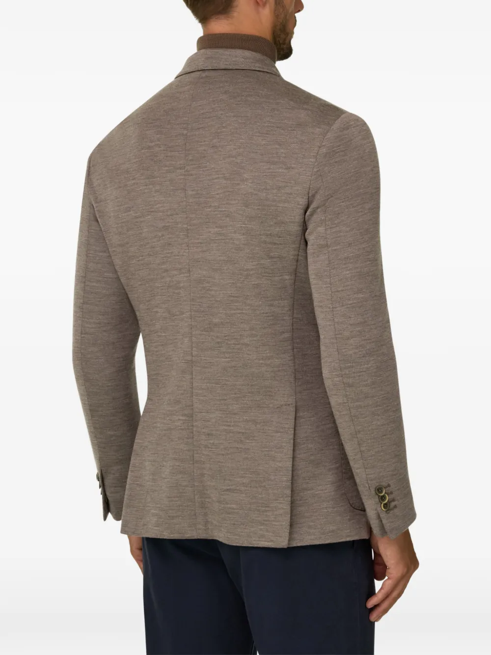 Boggi Milano Brooklyn double-breasted blazer in wool-blend B Jersey Bruin