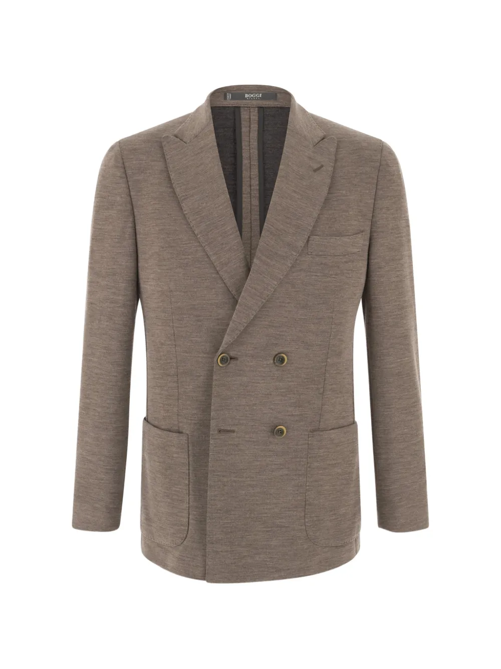 Boggi Milano Brooklyn double-breasted blazer in wool-blend B Jersey Bruin
