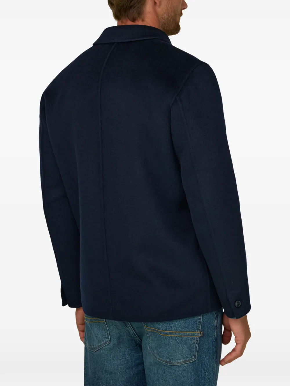 Boggi Milano shacket in wool Blauw