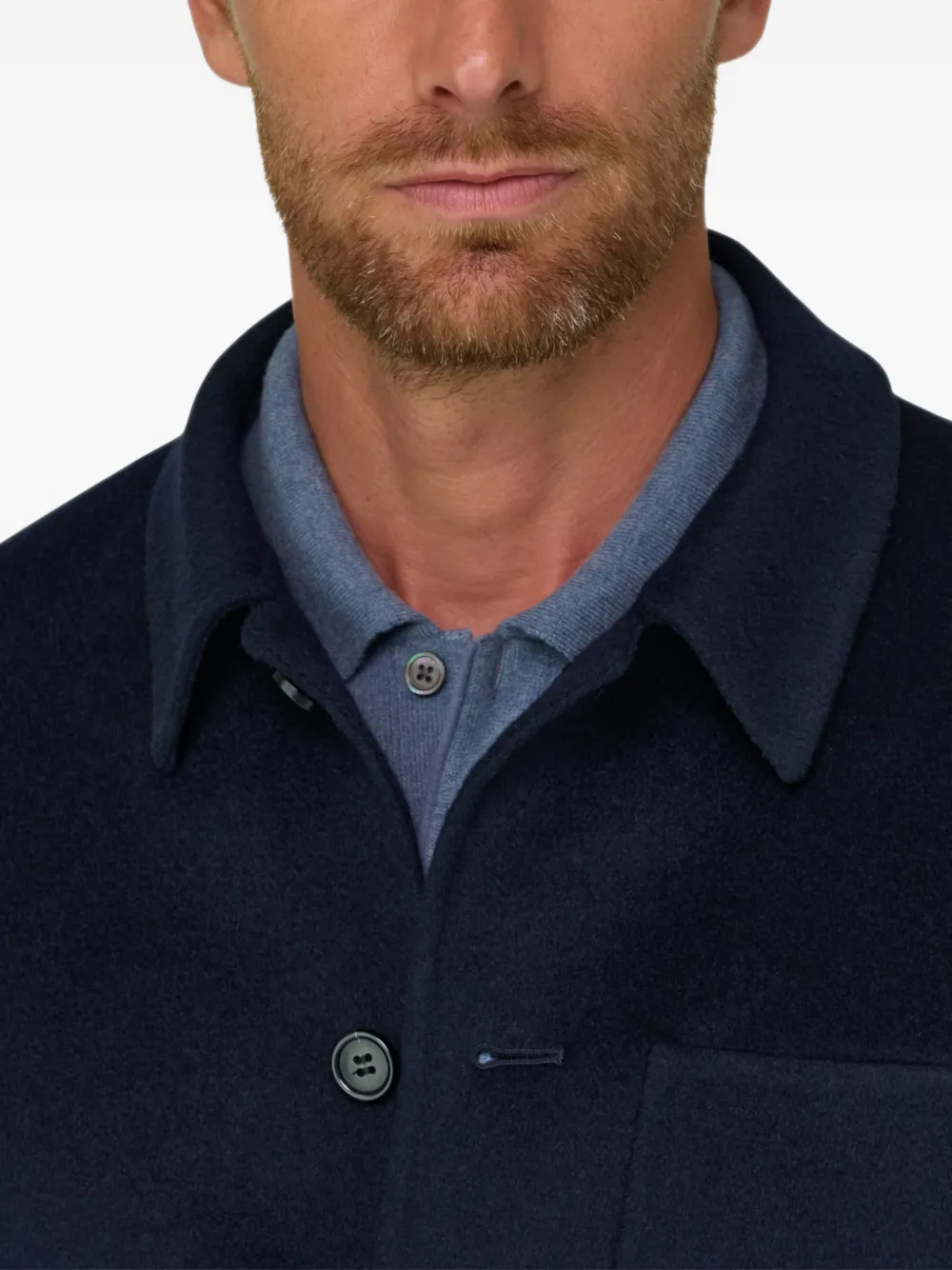 Boggi Milano shacket in wool Blauw