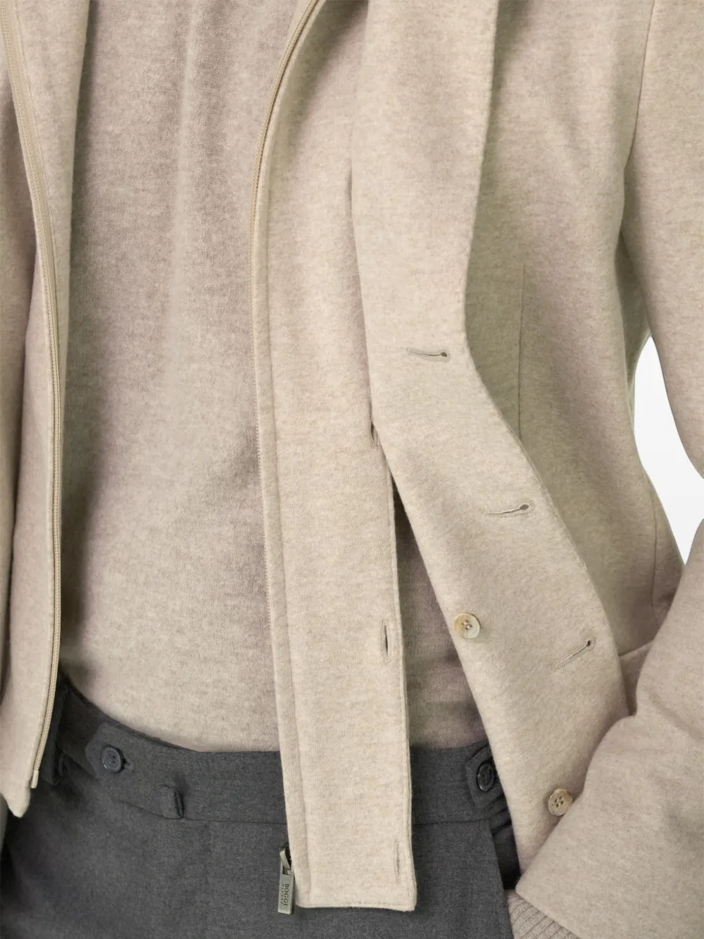 Boggi Milano sweatshirt blazer Madison mélange wool-cashmere B Jersey Beige
