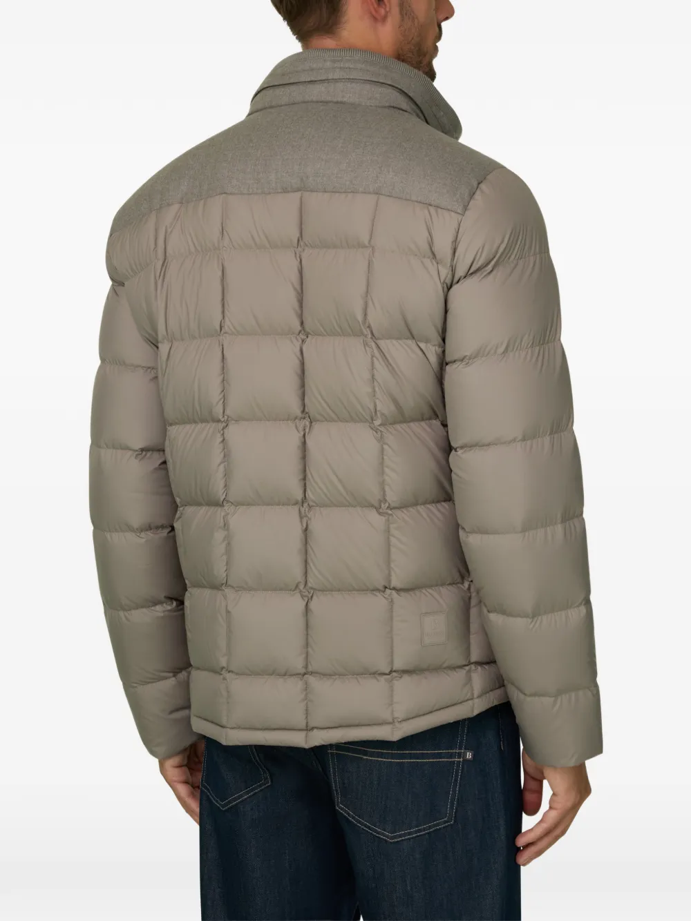 Boggi Milano bomber Flyn in flannel and technical fabric down Beige