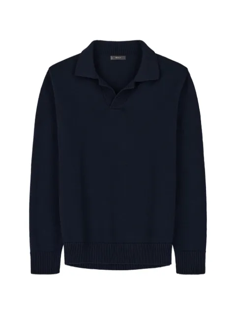 Boggi Milano knitted polo shirt in extrafine merino wool