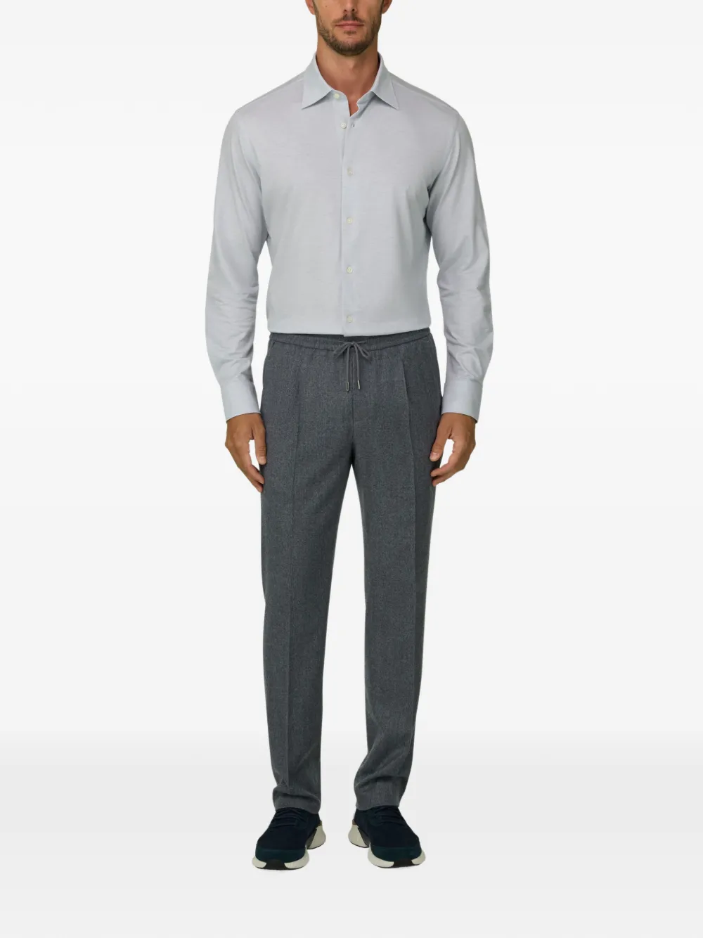 Boggi Milano City flanellen broek Grijs