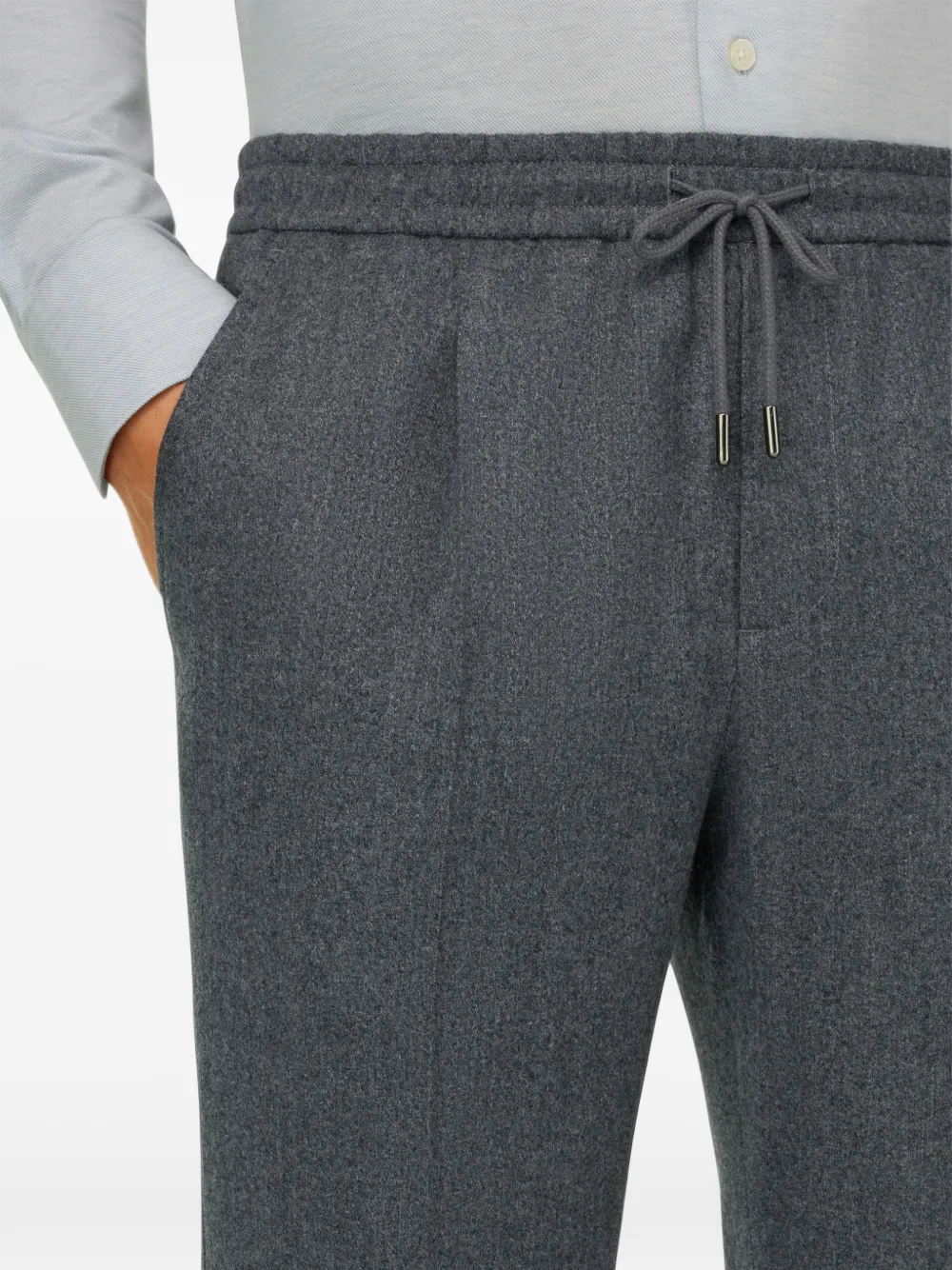 Boggi Milano City flanellen broek Grijs