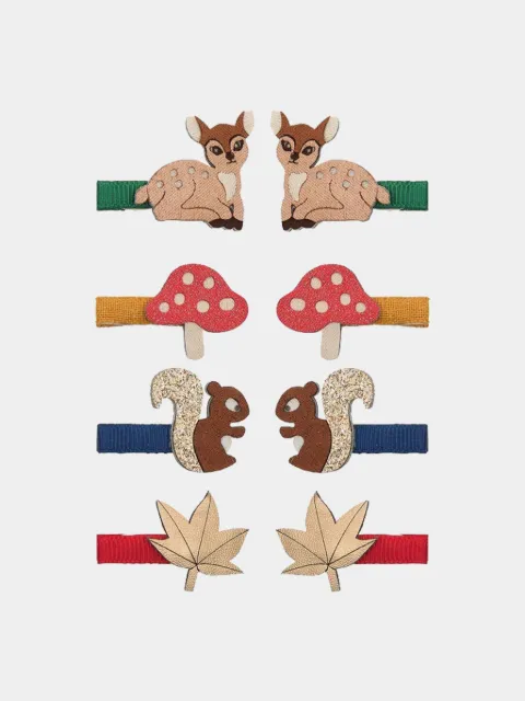 mimi & lula Fawn woodland-motif hair clips (set of eight)
