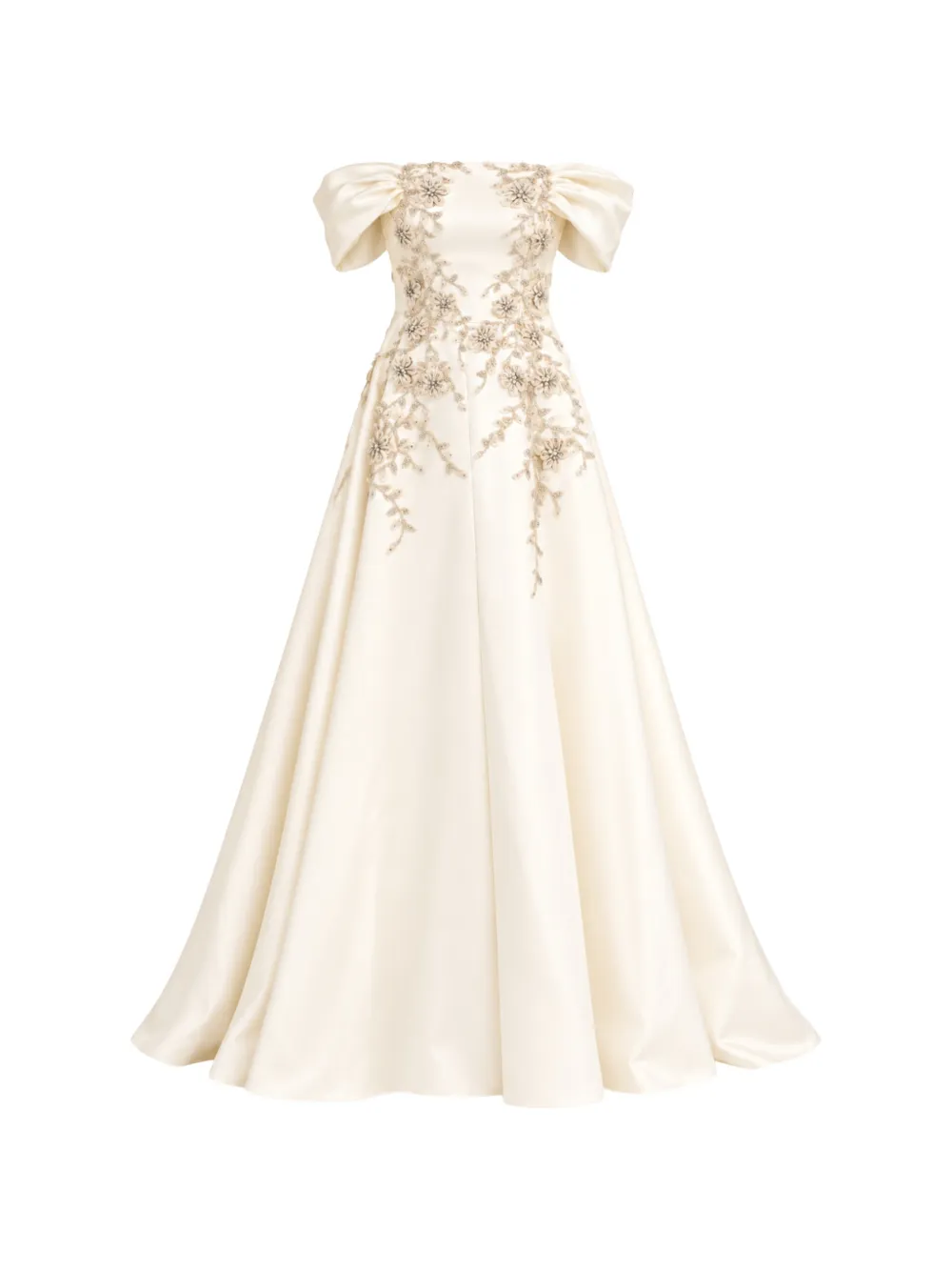 Loodyana floral-embellished off-shoulder maxidress