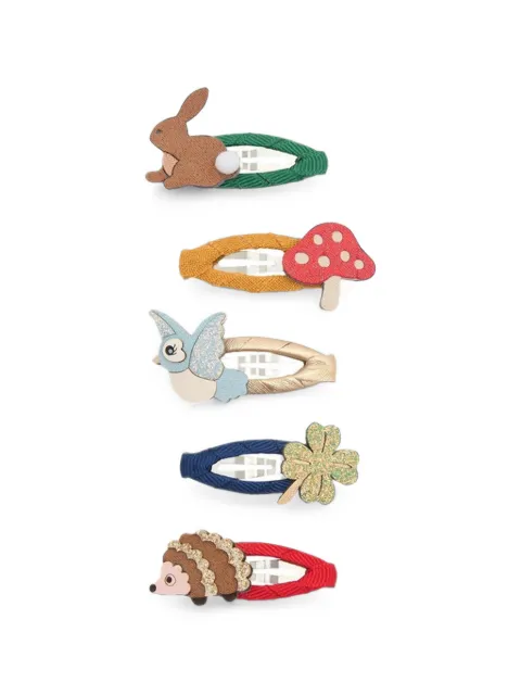 mimi & lula Woodland animal-motif hair clips (set of five)