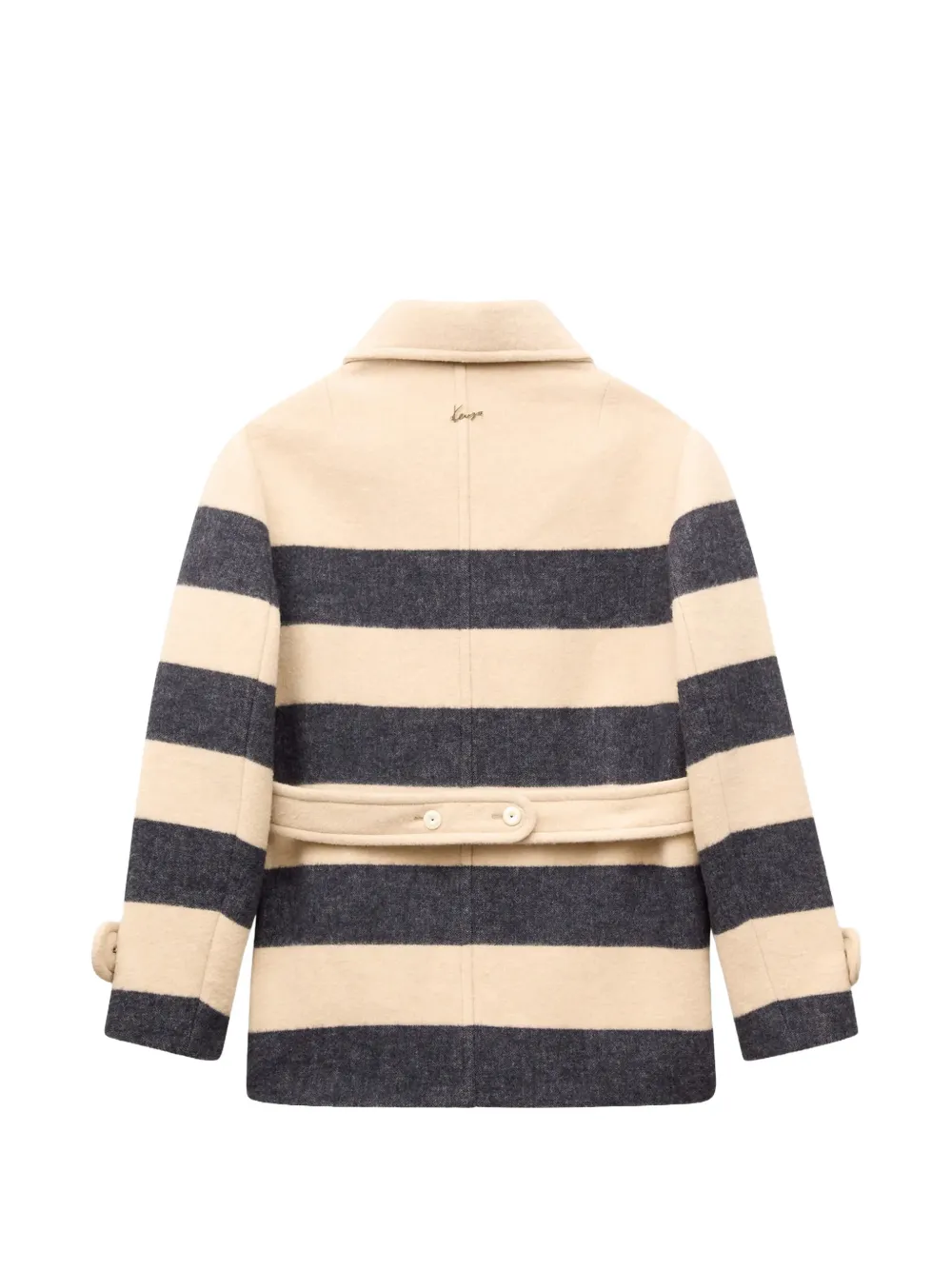 Kenzo striped polo-collar coat Beige