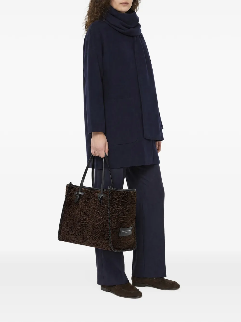 GIANNI CHIARINI medium Marcella tote bag Bruin