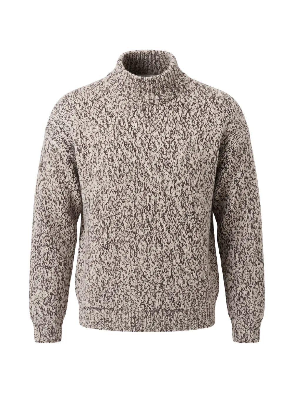 Lacoste high neck mercerized wool knit sweater - Toni neutri