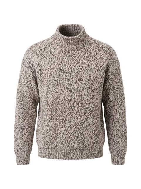 Lacoste high neck mercerized wool knit sweater