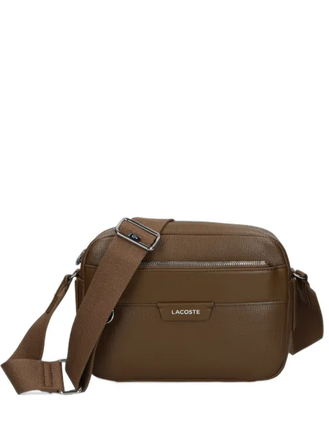 Lacoste logo-plaque leather shoulder bag