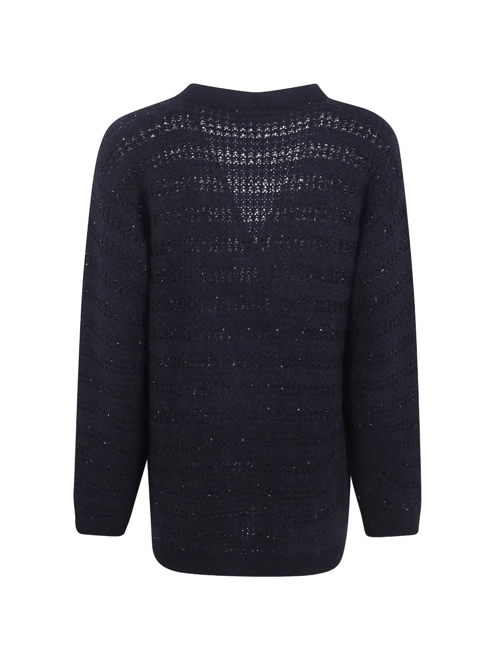 Fabiana Filippi sequin-embellished open-knit cardigan Zwart