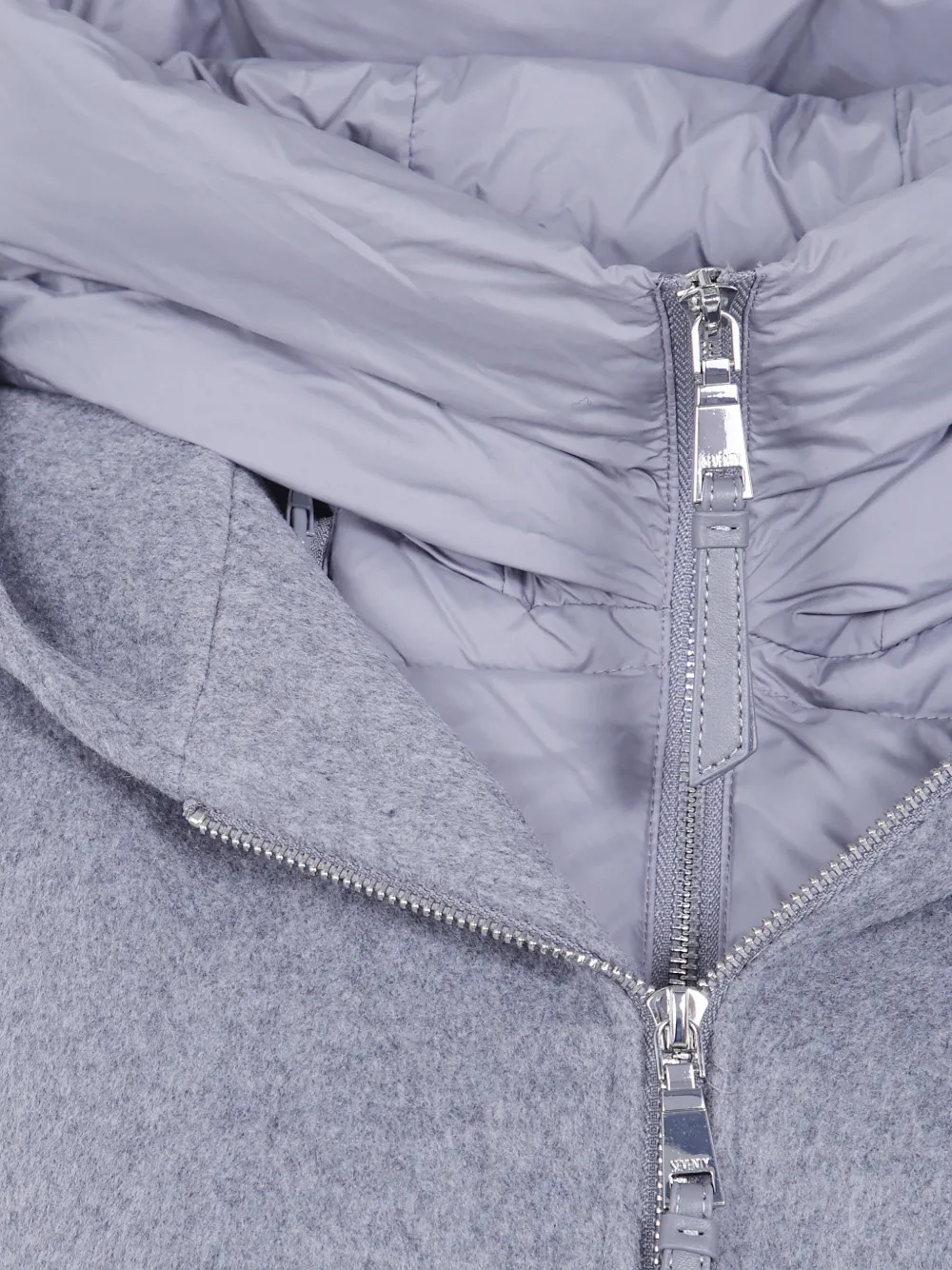 Seventy mélange-effect hooded coat Grijs