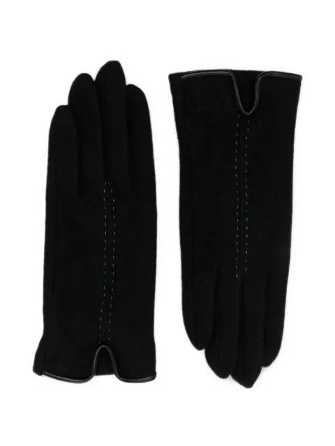 L'APERO Belfort contrast-stitch leather-trim gloves