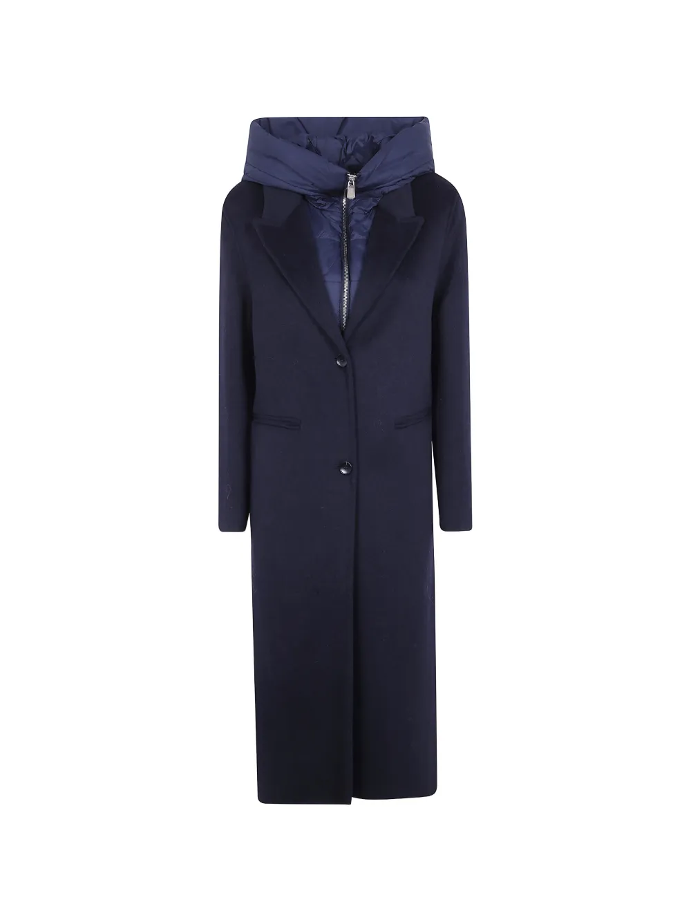 Seventy hooded single-breasted coat - Blu