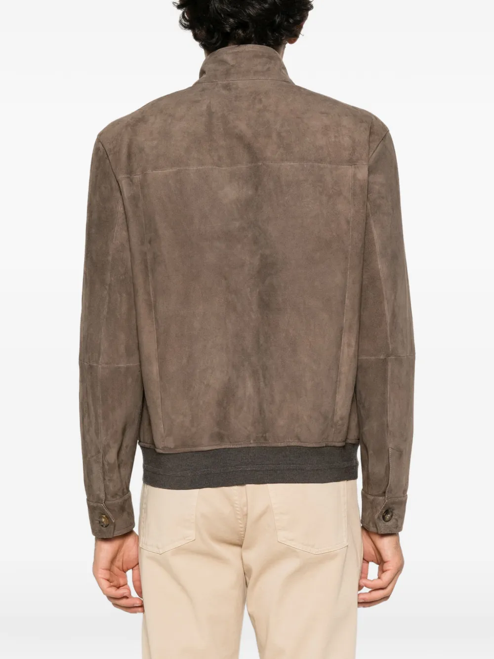 Canali suede panelled jacket Bruin