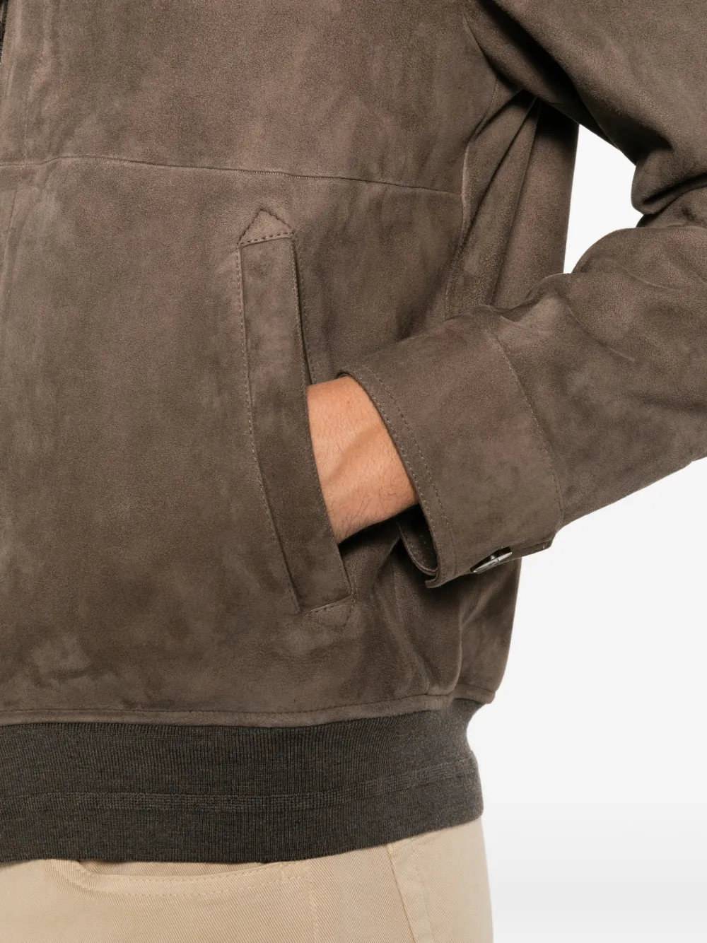 Canali suede panelled jacket Bruin