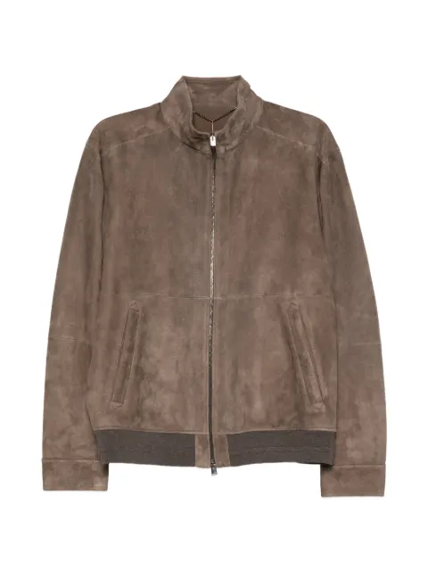 Canali suede panelled jacket