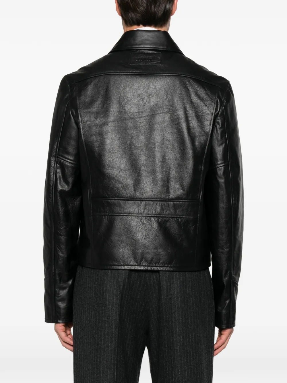 AMIRI leather western-yoke jacket Zwart