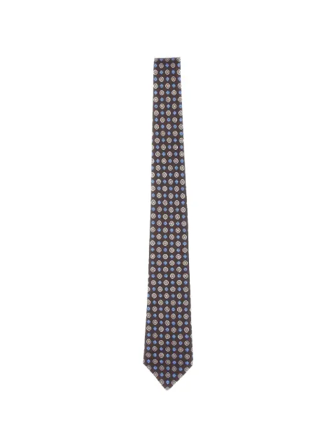 Kiton geometric-print silk tie