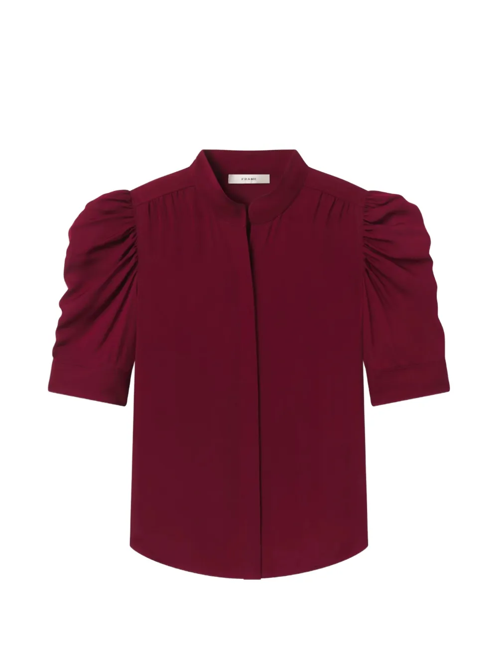 FRAME Gillian silk puff-sleeve blouse - Rosso