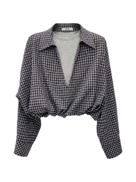 Eleh check-pattern crop top