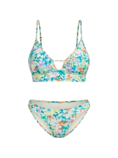 Billabong floral-print ruffled bikini