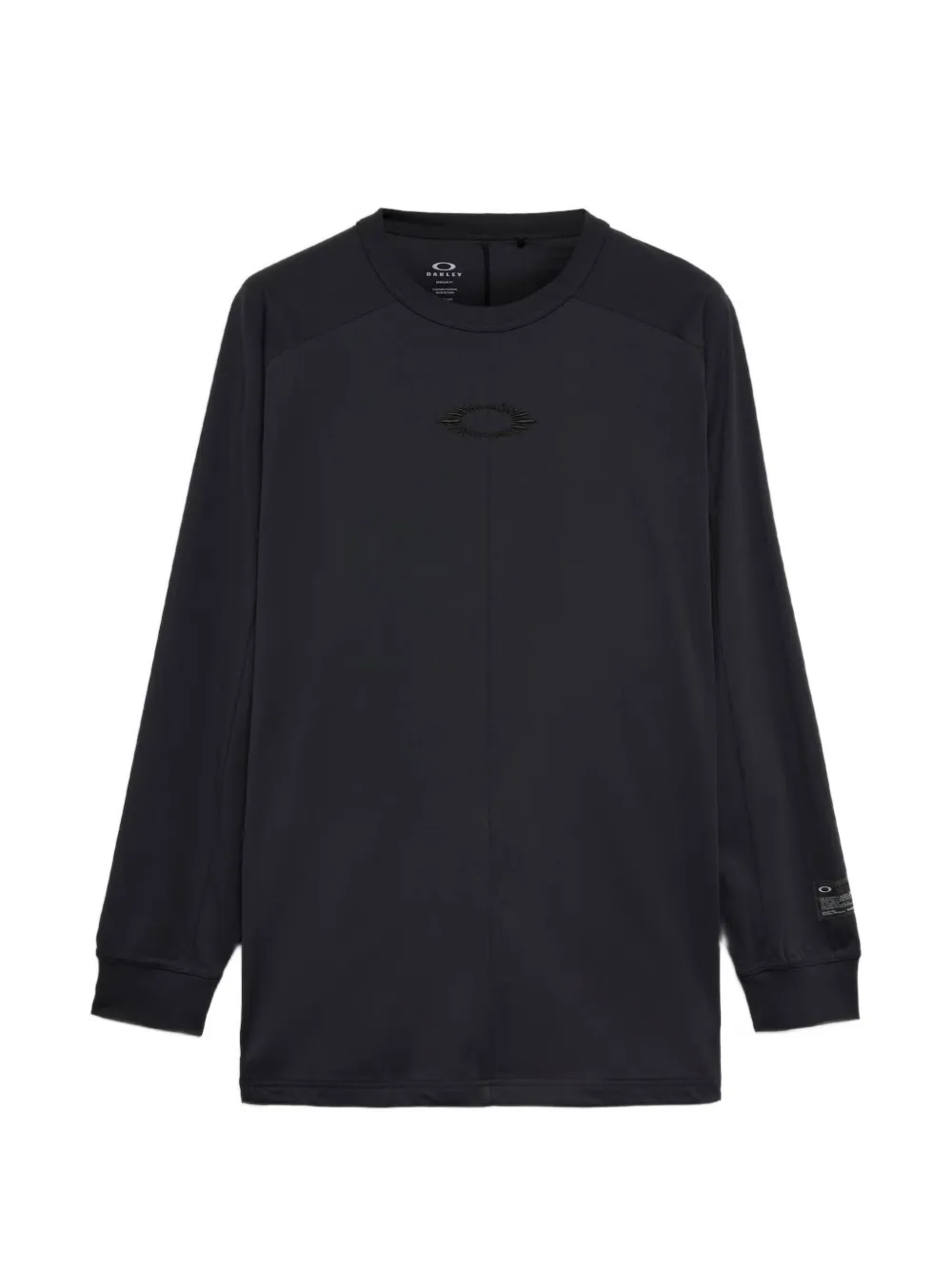 Oakley logo-embroidered long-sleeve T-shirt Zwart